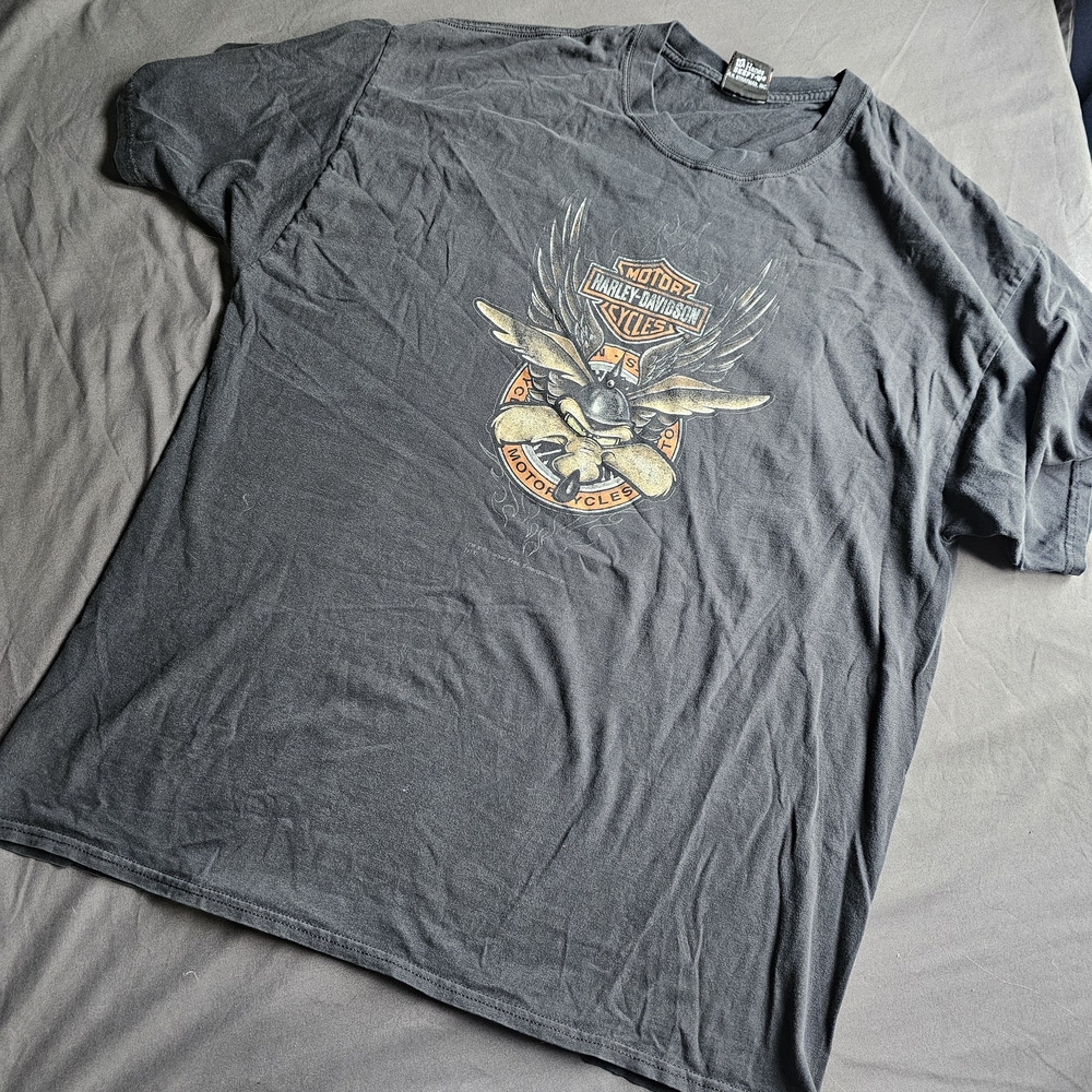 🧡Harley-Davidson Black Wile-E Coyote Looney Tunes Graphic T-Shirt